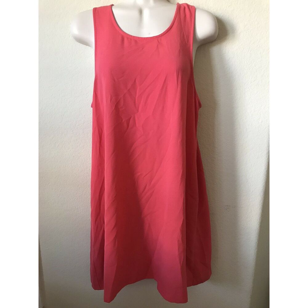 Leith Coral Orange Scoop Neck Sleeveless Racer Back Shift Dress Size S